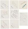 Lot of seven signed napkins and one signed note, from Air Force One