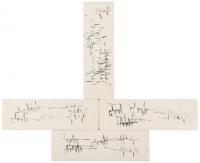 Four sheets of blotting paper used by LBJ to blot his signature