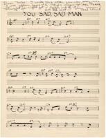 You Sad, Sad Man - manuscript musical score written, inscribed and signed by Mel Torm&eacute;