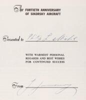 Booklet Signed by Igor Sikorsky, "The Fortieth Aniversary of Sikorsky Aircraft"