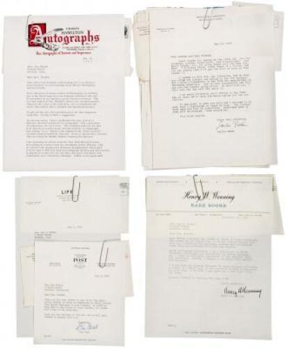 Archive of letters to Mary Hickok regarding the sale of a collection of letters written by Ernest Hemingway to her recently-deceased husband