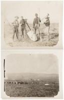 Collection of approximatly 55 gelatin silver photographs chronicling the construction of a western town and rail lines, possibly in eastern Oregon