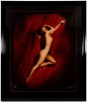 Marilyn Monroe - photograph from her famous Red Velvet series, framed and signed by the photographer, Tom Kelly