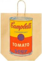 Campbell's Tomato Soup Can - Screenprint on a shopping bag from the Institute of Contemporary Art, Boston