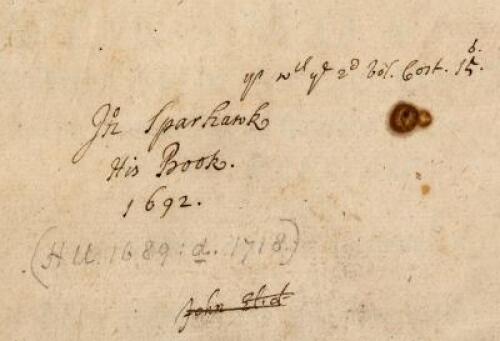 The Works of the Famous and Worthie Minister of Christ in the Universitite of Cambridge, Mr. W. Perkins - From the library of John Eliot, translator of the Bible in Natick (The Indian Bible) and one of the three authors of the Bay Psalm Book