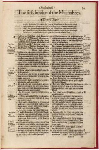 The first [seconde] booke of the Machabees - from the 1574 folio edition of the Bishops' Bible