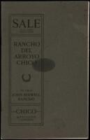 Sale in all-sized subdivisions: The Rancho Del Arroyo Chico: The famous John Bidwell Rancho at Chico, Butte County, California