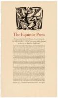 The Equinox Press: Announcing the establishment of a private press by William Everson at 2445 Ashby Avenue in the city of Berkeley, California - Broadside