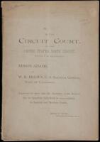 In the Circuit Court of the United States, Ninth Circuit, District of California. Edson Adams vs. W.H. Brown, U.S. Surveyor General, State of California. Argument to show that the Secretary of the Interior has no Appellate Jurisdiction in cases relating t