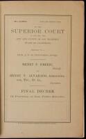 Henry F. Emeric, plaintiff, vs. Henry V. Alvarado, administrator, etc., et al., defendants. Final decree of partition of San Pablo Rancho (wrapper title)