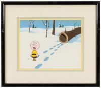 Two original animation cels - Charlie Brown in setups from two of the Charlie Brown television specials