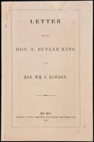 Letter from the Hon. T. Butler King to the Hon. Wm. C. Dawson