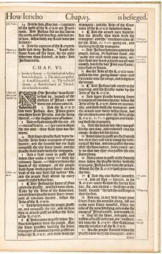 A Leaf from the 1611 King James Bible with "The Noblest Monument of English Prose" by John Livingston Lowes & "The Printing of the King James Bible" by Louis I. Newman