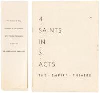 Program for “4 Saints In 3 Acts / An Opera to be Sung”