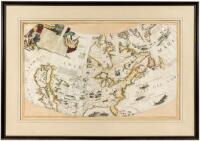 [Partial set of Globe Gores, being most of North America with California as an island, mounted and framed]