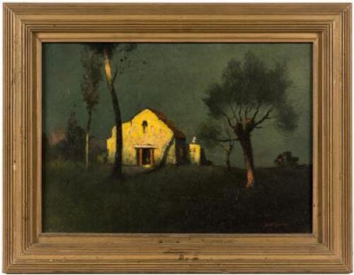 Original oil on canvas of an old Spanish Church