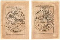 Pair of hemisphere maps, the Old World and the New World