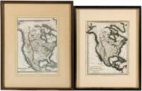 Four maps of North America, each framed