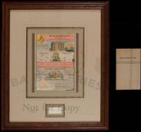 Brief Account of the Safety Committee of 1877. Being an Extract from the Chronicles of the Builders of the Commonwealth, Vol. I. As Embraced in the Biography of Wm. T. Coleman - with a framed calling card and lithograph advertisement for Wm. T. Coleman & 