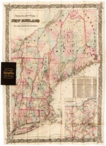 G. Woolworth Colton's railroad, township & distance map of New England with adjacent portions of New York, Canada & New Brunswick