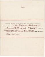 Monthly Return of Clothing, Camp and Garrison Equipage... 29th Conn. Vols. Cold. duing the month of March, 1864