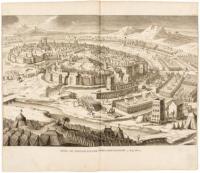 Three copper-engraved bird's-eye views of Jerusalem under siege and attack