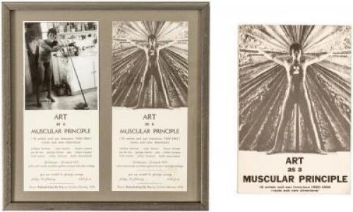 Art as a Muscular Principle: 10 Artists and San Francisco 1950-1965 - book plus pair of framed invitations to the opening of the show