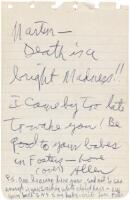 Autograph Note Signed from Allen Ginsberg to Martin Baer and Nadia Piakowski