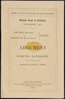 Titles to land in the city of San Francisco. Supreme Court of California, December, 1859. William Hart, respondent vs. Burnett et als, appellants. Ejectment. Argument of Edmund Randolph for appellants. Reported by Charles A. Sumner (wrapper title)