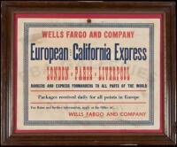 Advertising card for Wells Fargo and Company European and California Express