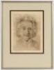 Original etched portrait of Albert Einstein, signed by both Einstein & the artist J.J. Muller