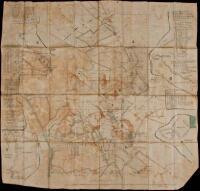 Manuscript map on linen of the area between San Jose and Monterey, with ranchos indicated as well as the landowners