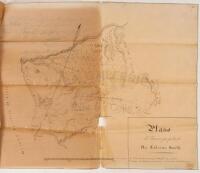 Original ink tracing of the grant, related documents and dise&ntilde;o of Stephen Smith's land in Bodega, California