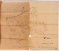 Original ink tracing of the grant, related documents and diseño of Stephen Smith's land in Bodega, California