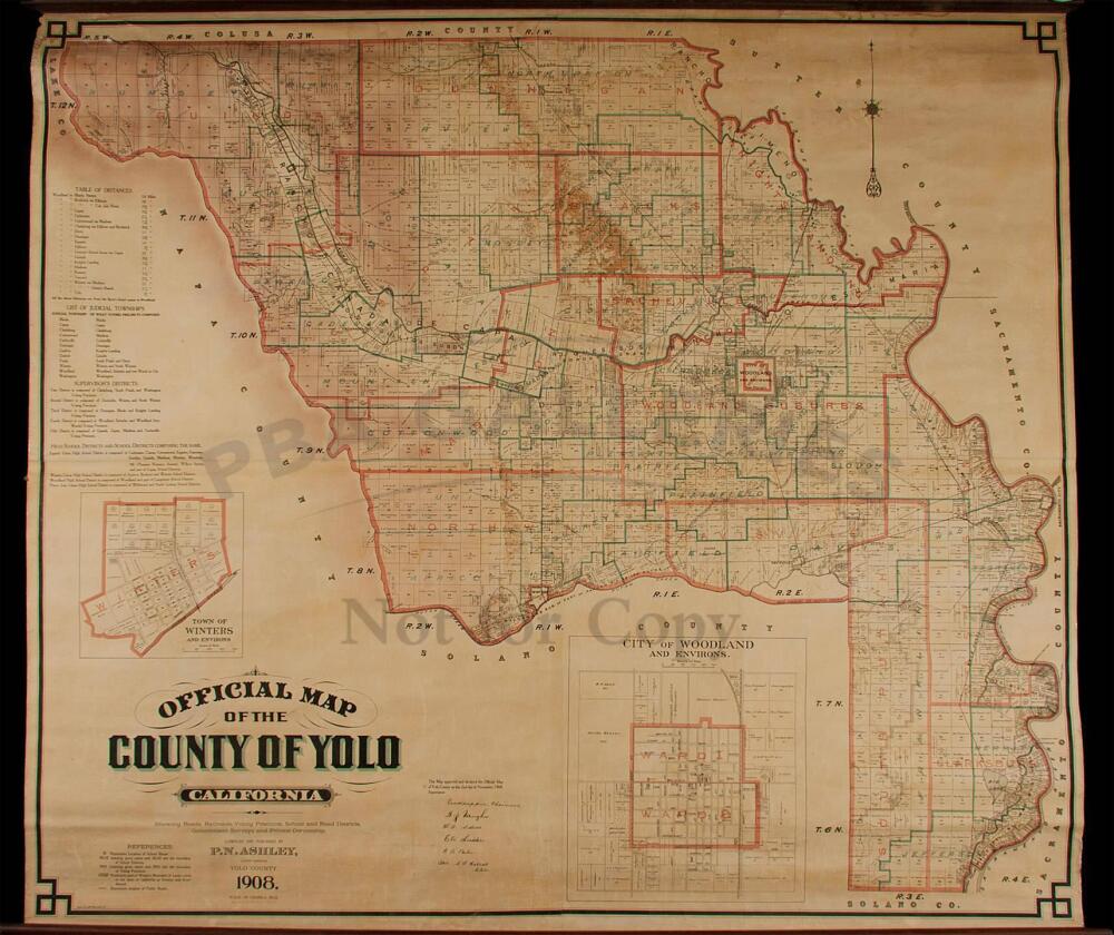 Official Map of the County of Yolo, California: Showing roads ...