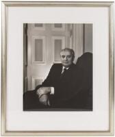 Large photo-portrait of Mikhail Gorbachev