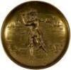 Solid brass ashtray with golfer illustration