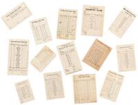 Collection of fourteen turn of the century golf score cards