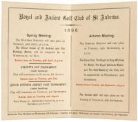 St. Andrews 1895 Golf Fixtures Card