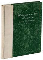 Whitemarsh Valley Country Club, 1915. Charter, By-Laws, Rules, Officers, Committees and Members