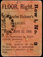 1868 ticket to hear Charles Dickens in New York