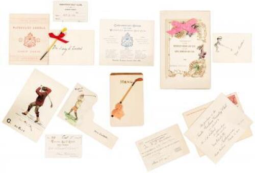 Group of golf ephemera, mostly invitations and menus, some from the Watervliet Arsenal Golf Club