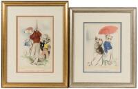 Two framed artworks by Edmund Blampied, signed