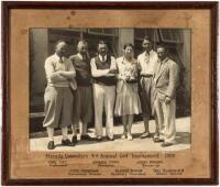 Original photograph of the champion and others at the Alameda Commuter's 4th Annual Golf Tournament, 1931