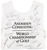 Caddy jacket worn at the World Championship of Golf, and signed by Tiger Woods and 23 other players