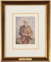 Ten framed items of golf art