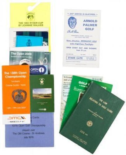 Nice group of golf books, ephemera, and a money clip