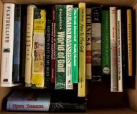 Shelf of nineteen volumes on golf