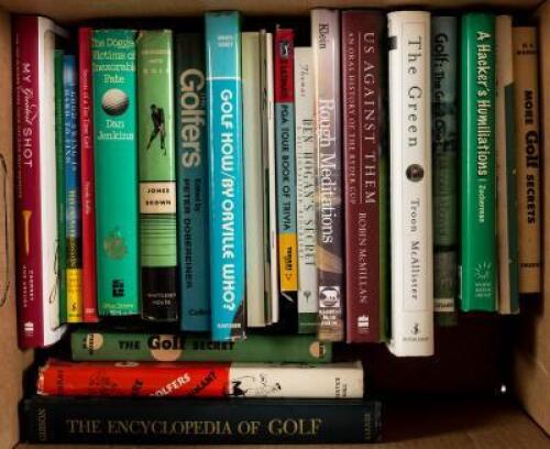Shelf of twenty-three volumes on golf