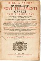 Biblia Sacra qvadrilinigvia Veteris Testamenti Hebraici cvm versionibvs e regione positis vtpote versione Gr&aelig;ca LXX interpretvm ex codice msto. Alexandrino a Iohanne Ernesto Grabio primvm evvlgata... et Germanica B. Lvtheri... [with] Biblia Sacra quadrili